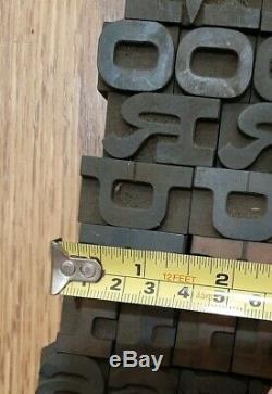 Antique 145 pc Wooden Type Printing Blocks Alphabet Letterpress Letters Numbers