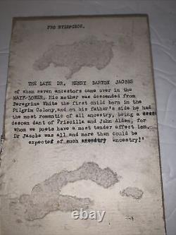 Antique 1900's MayFlower Descendant Dr. Henry Barton Jacobs Copper Print Block