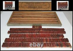 Antique 195 Pc Letter Press Print Type Old Wood Block Sets A-Z Letters & Numbers