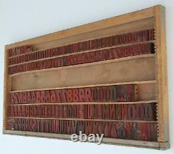 Antique 195 Pc Letter Press Print Type Old Wood Block Sets A-Z Letters & Numbers