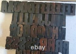 Antique 2 Letterpress Wood Type Printing Blocks Alphabet Uppercase Letters 65+
