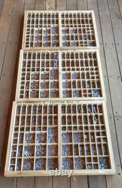 Antique 3 Trays Letter Press Type