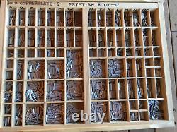 Antique 3 Trays Letter Press Type