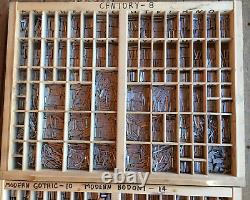 Antique 3 Trays Letter Press Type