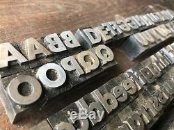 Antique All Metal PRINTERS BLOCK 108 piece set Up & lowercase Alphabet / Numbers