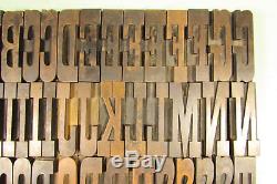 Antique Belgian Wood Type Letterpress Blocks 2-1/2 inch Uppercase CAPS