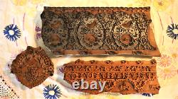 Antique French Textile Wood Blocks -BIANCHINI FERIER- 3 Hand-carved Art Designs