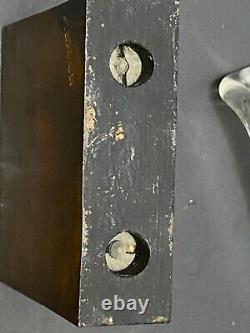 Antique Hand Engraved Wood Printing Block Robed Girl w Flowers l9th Cent FRENCH