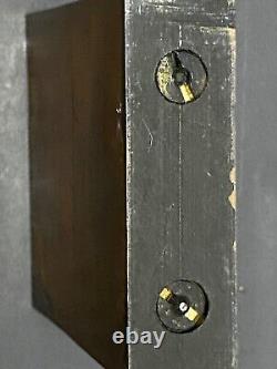 Antique Hand Engraved Wood Printing Block Robed Girl w Flowers l9th Cent FRENCH