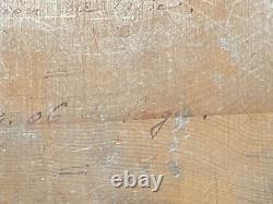 Antique Hand Engraved Wood Printing Block Robed Girl w Flowers l9th Cent FRENCH