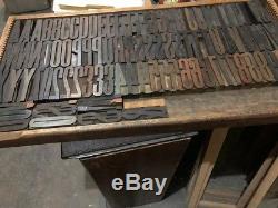 Antique Letterpress 4 Wood Type Complete Font 97 pcs