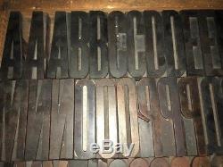 Antique Letterpress 4 Wood Type Complete Font 97 pcs