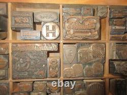 Antique Letterpress Copper Faced Print Blocks 86 Piece Auto Related