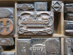 Antique Letterpress Copper Faced Print Blocks 86 Piece Auto Related