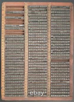 Antique Letterpress Metal Type RARE Tray Chinese Characters Kanzi Hanzi A27 24#