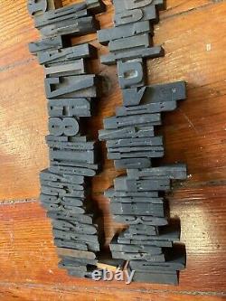Antique Letterpress Printer WOOD TYPE Mix 90+ Piece Alphabet Numbers Symbols 2