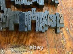 Antique Letterpress Printer WOOD TYPE Mix 90+ Piece Alphabet Numbers Symbols 2