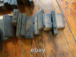 Antique Letterpress Printer WOOD TYPE Mix 90+ Piece Alphabet Numbers Symbols 2