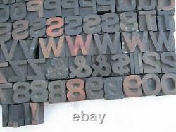 Antique Letterpress Wood Block Printers 1 Letters Number Punctuation 165 Pcs
