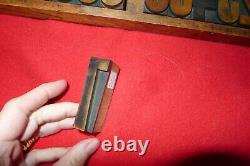 Antique Printing Letterpress Printers Block Wood Type Numbers w box