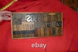 Antique Printing Letterpress Printers Block Wood Type Numbers w box