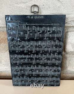 Antique Rubenstein Melody in F Music Score Wood Block Print Plate 10.75 x 7.75