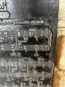 Antique Rubenstein Melody in F Music Score Wood Block Print Plate 10.75 x 7.75