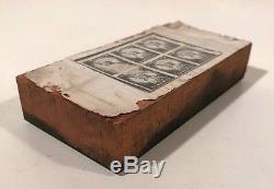 Antique US Postage Stamp Die Copper & Wood Printing Plate 3c Statue of Liberty