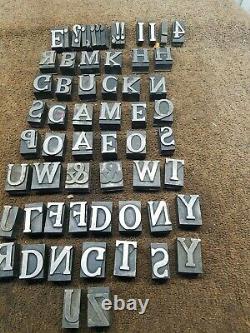 Antique VTG 60 lino type lead Spartan Black Cond Letterpress Print Type Letter