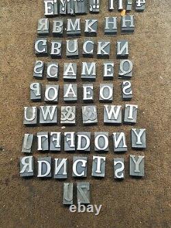 Antique VTG 60 lino type lead Spartan Black Cond Letterpress Print Type Letter