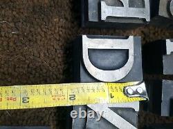 Antique VTG 60 lino type lead Spartan Black Cond Letterpress Print Type Letter