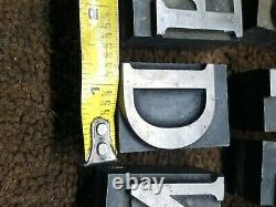 Antique VTG 60 lino type lead Spartan Black Cond Letterpress Print Type Letter