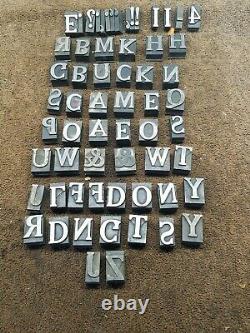 Antique VTG 60 lino type lead Spartan Black Cond Letterpress Print Type Letter