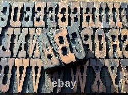 Antique VTG American Type Ornate Fancy Wood Letterpress Print Type Letter Set