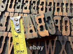 Antique VTG American Type Ornate Fancy Wood Letterpress Print Type Letter Set