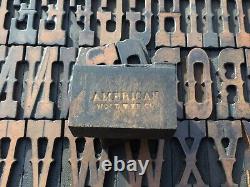 Antique VTG American Type Ornate Fancy Wood Letterpress Print Type Letter Set