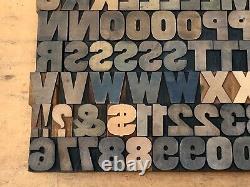 Antique VTG Hamilton Wood Letterpress Print Type Block A-Z Letters #s Comp Set