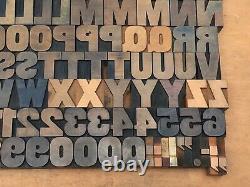 Antique VTG Hamilton Wood Letterpress Print Type Block A-Z Letters #s Comp Set