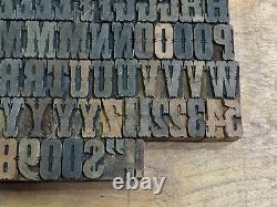 Antique VTG Ornate Fancy Wood Letterpress Print Type Alphabet Letter #s Set