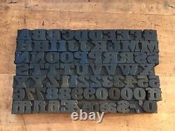 Antique VTG Vanderburgh Wells Wood Letterpress Print Type Block Letters #s Set