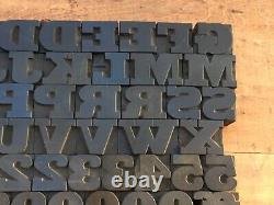 Antique VTG Vanderburgh Wells Wood Letterpress Print Type Block Letters #s Set