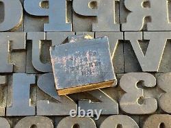 Antique VTG Vanderburgh Wells Wood Letterpress Print Type Block Letters #s Set