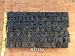Antique VTG Vanderburgh Wells Wood Letterpress Print Type Block Letters #s Set
