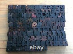 Antique VTG Wood Letterpress Print Type Block A-Z Letters Numbers Comp Set