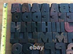 Antique VTG Wood Letterpress Print Type Block A-Z Letters Numbers Comp Set