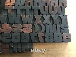 Antique VTG Wood Letterpress Print Type Block A-Z Letters Numbers Comp Set