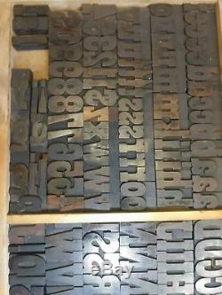 Antique Vanderburgh Wells & Co Wood Type Vandercook LETTERPRESS Printing 2.45