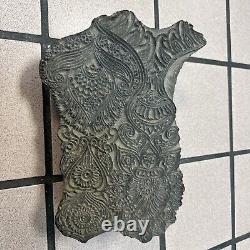Antique Wooden hand carved Printing Stamp Block for Fabrics Printing 13x 10.25