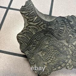 Antique Wooden hand carved Printing Stamp Block for Fabrics Printing 13x 10.25
