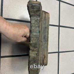 Antique Wooden hand carved Printing Stamp Block for Fabrics Printing 13x 10.25